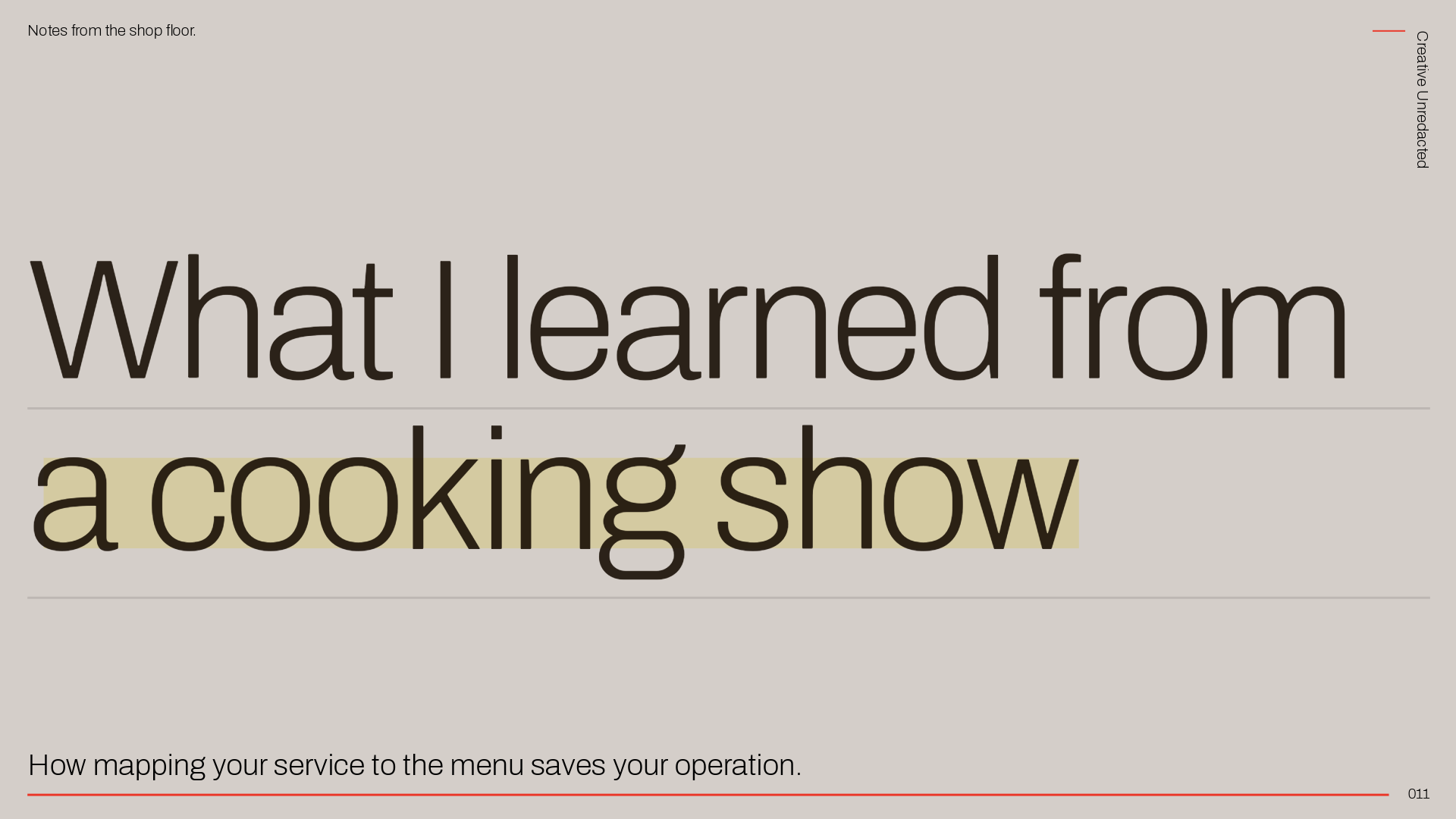 What I learned from a cooking show